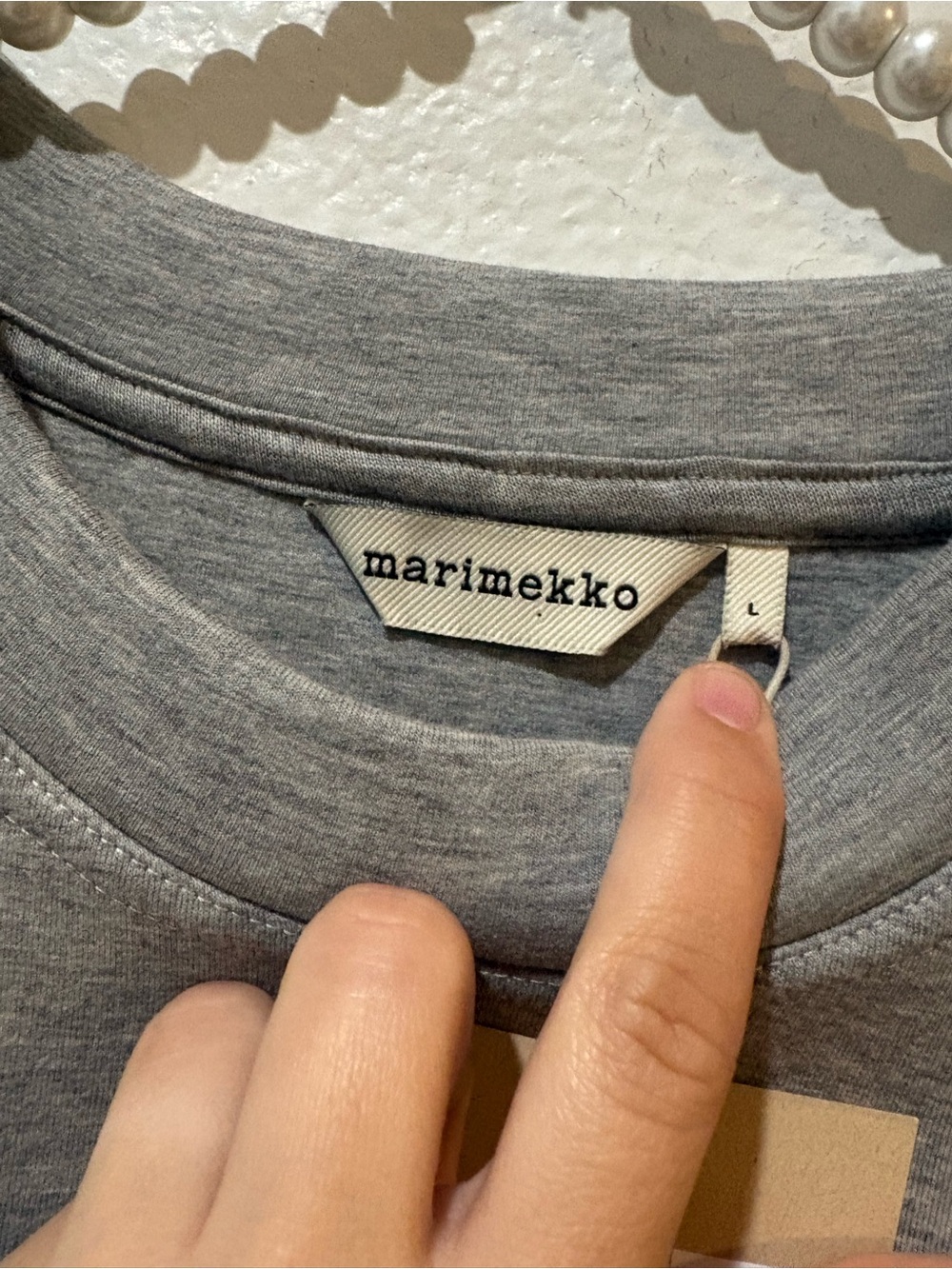 NEW Marimekko Large Gray Scuba Paalu Unikko Tunic Top - Picture 2 of 10